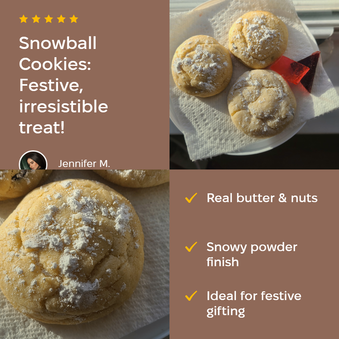 ♥ Snow Kissed Cookies – Fresh, Handmade Batch of 24 ♥